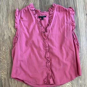Banana Republic Pink Ruffled Sleeveless Blouse